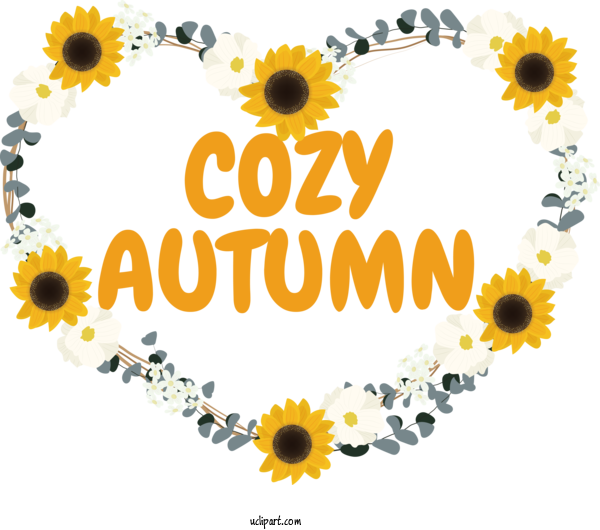 Free Autumn Common Sunflower Flower Autumn For Cozy Autumn Clipart Transparent Background