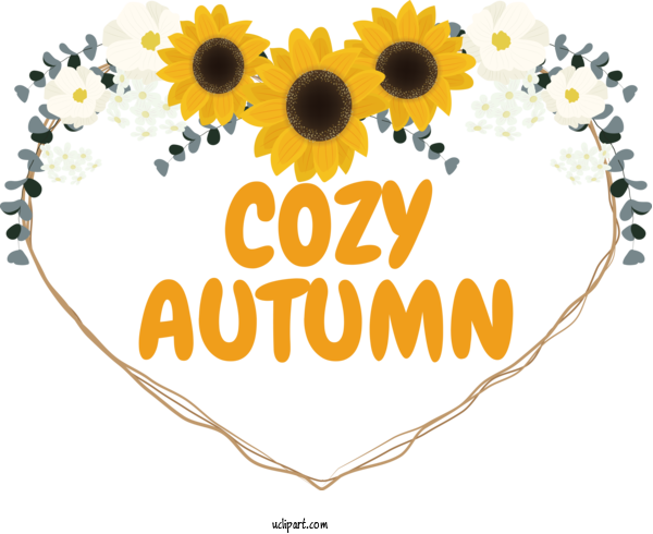 Free Autumn Common Sunflower Flower Seed For Cozy Autumn Clipart Transparent Background