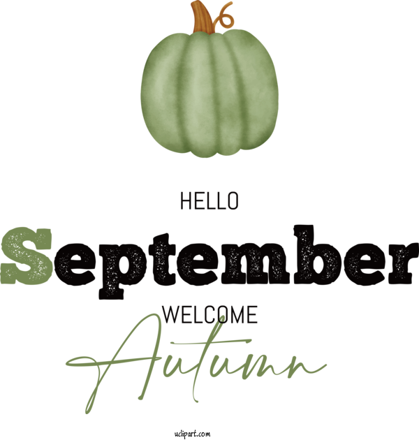 Free Welcome Autumn Vegetable Font Metabo For Hello September Clipart Transparent Background