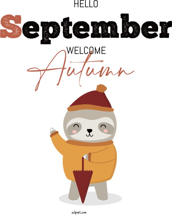Free Welcome Autumn Human Cartoon Tommee Tippee For Hello September Clipart Transparent Background