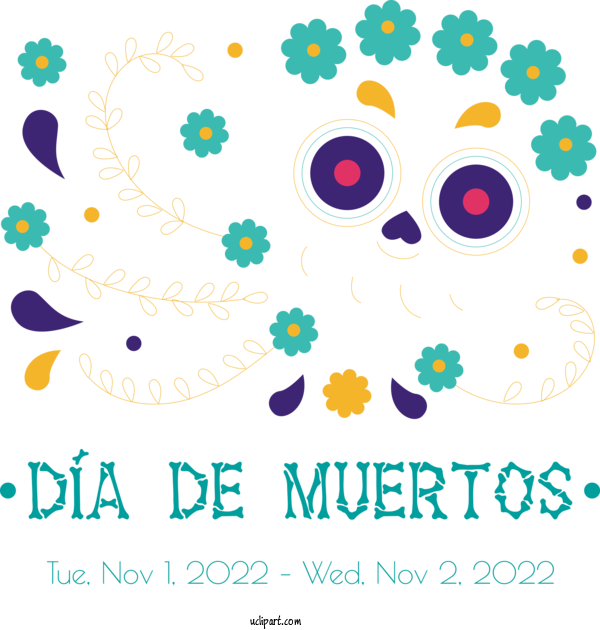Free Day Of The Dead Drawing Logo Painting For Dia De Los Muertos Clipart Transparent Background