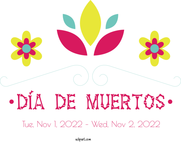 Free Day Of The Dead Floral Design Logo Flower For Dia De Los Muertos Clipart Transparent Background