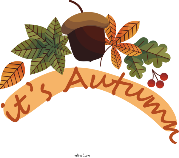 Free Hello Autumn Leaf Text Tree For Its Autumn Clipart Transparent Background