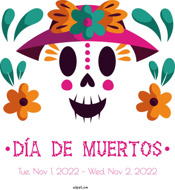 Free Day Of The Dead Drawing Flower Design For Dia De Los Muertos Clipart Transparent Background
