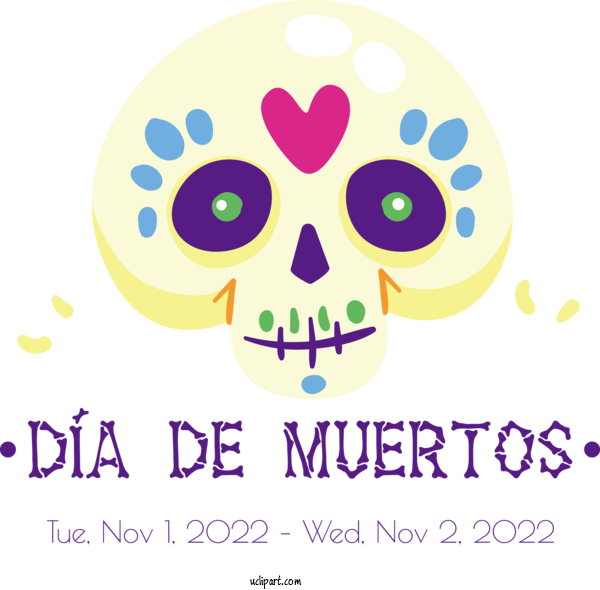 Free Day Of The Dead Human Smiley Head For Dia De Los Muertos Clipart Transparent Background