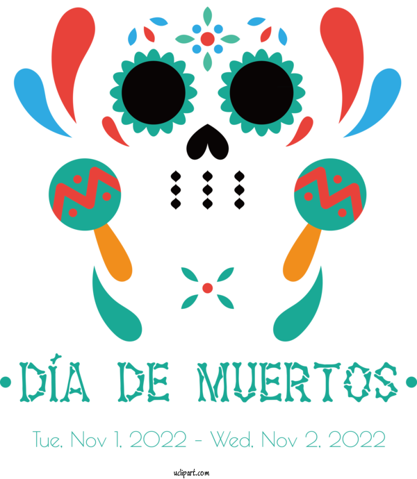 Free Day Of The Dead Clip Art For Fall Drawing Stencil For Dia De Los Muertos Clipart Transparent Background