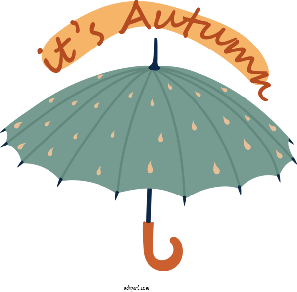 Free Hello Autumn Design Umbrella Line For Its Autumn Clipart Transparent Background