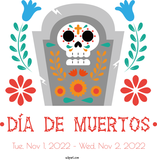 Free Day Of The Dead Drawing Laurel Wreath Design For Dia De Los Muertos Clipart Transparent Background