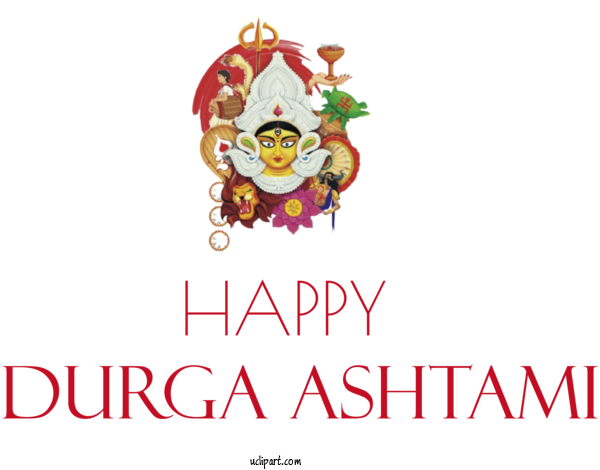 Free Durga Ashtami Durga Ashtami Navratri Durga Puja For Happy Durga Ashtami Clipart Transparent Background