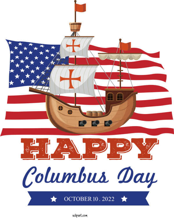 Free Columbus Day Happy Columbus Day Sailing Boat For Happy Columbus Day Clipart Transparent Background