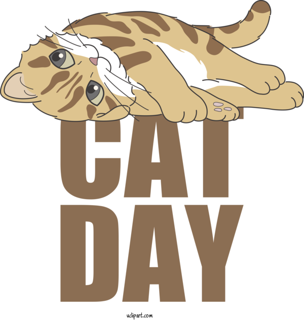 Free Cat Day Cat Day National Cat Day For National Cat Day Clipart Transparent Background