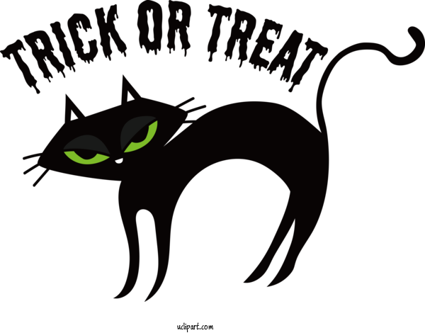Free Halloween Trick OR Treat Halloween Black Cat For Trick OR Treat Clipart Transparent Background