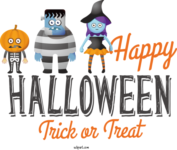 Free Halloween Happy Halloween Trick OR Treat For Happy Halloween Clipart Transparent Background