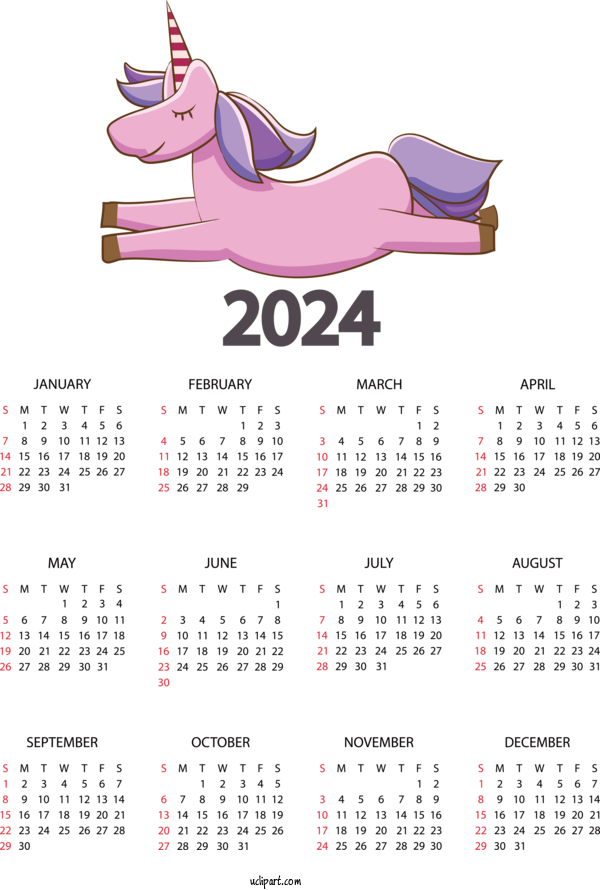 Year 2024 Printable Yearly 
