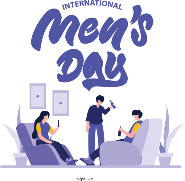 Free Mens Day International Mens Day For International Mens Day Clipart Transparent Background