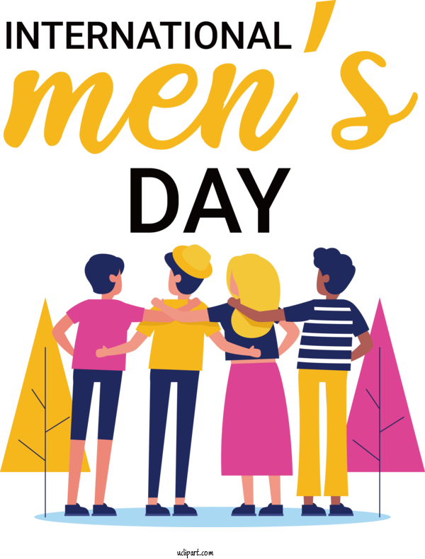 Free Mens Day  International Mens Day For International Mens Day Clipart Transparent Background