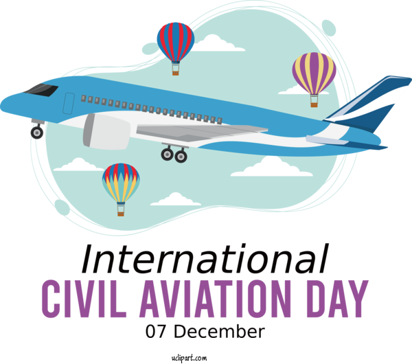 Free International Civil Aviation Day International Civil Aviation Day For International Civil Aviation Day Clipart Transparent Background