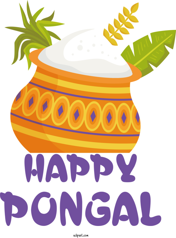 Free Holidays Pongal Happy Pongal For Pongal Clipart Transparent Background