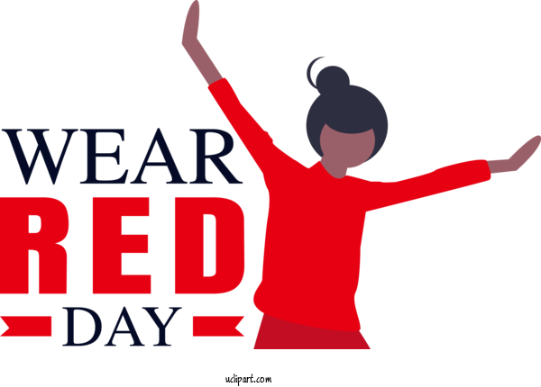 Free Wear Red Day Wear Red Day National Wear Red Day For National Wear Red Day Clipart Transparent Background