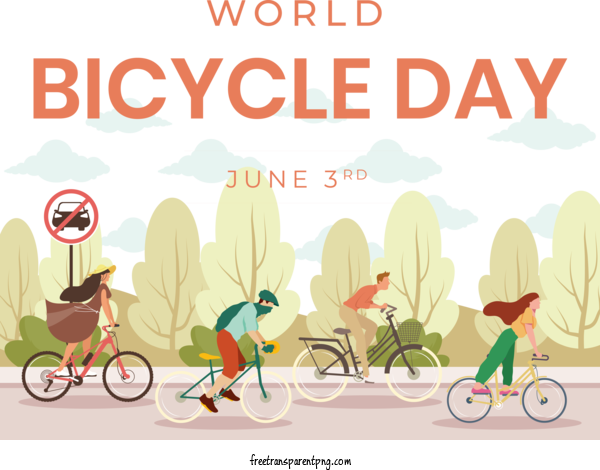 Free World Bicycle Day World Bicycle Day World Bike Day Bicycle For World Bike Day Clipart Transparent Background
