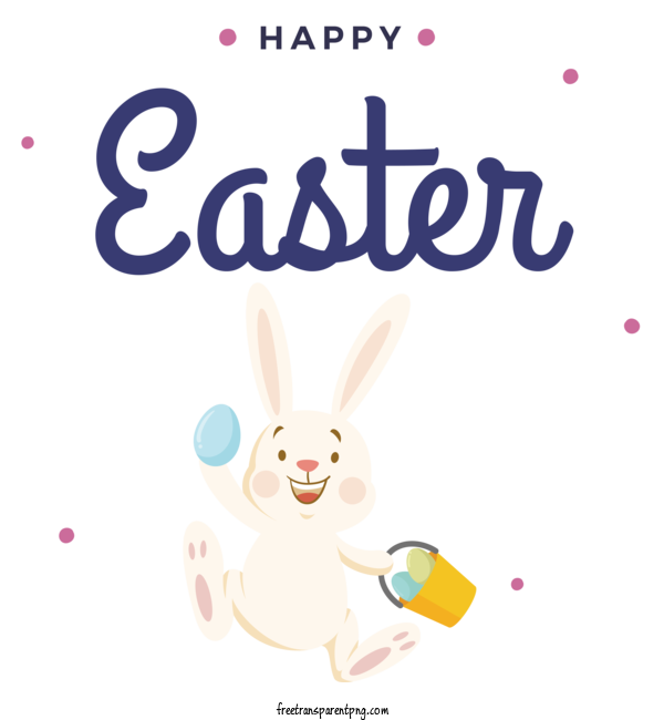 Free Happy Easter Easter Basket Easter Bunny Easter Egg For Easter Day Clipart Transparent Background