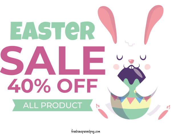Free Easter Day Sale Easter Day Easter Bunny Easter Egg For Easter Day Clipart Transparent Background