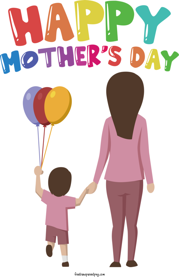Free Happy Mother's Day Happy Mother's Day For Mother's Day Clipart Transparent Background