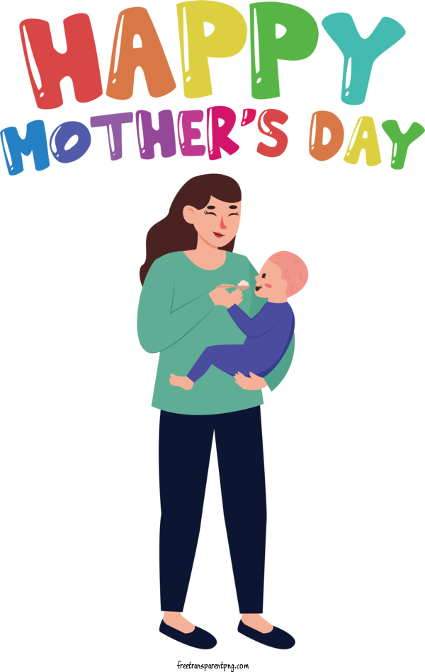 Free Happy Mother's Day Happy Mother's Day For Mother's Day Clipart Transparent Background