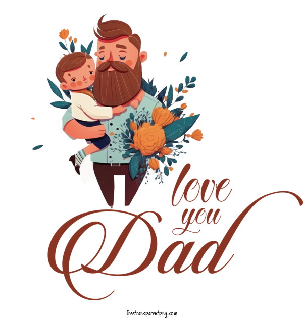 Free Love You Dad Love You Dad Happy Father's Day Dad For Happy Father's Day Clipart Transparent Background