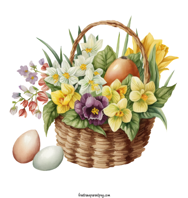 Free Watercolor Hand Drawn Easter Basket Watercolor Easter Hand Drawn Easter Easter Basket For Watercolor Easter Clipart Transparent Background