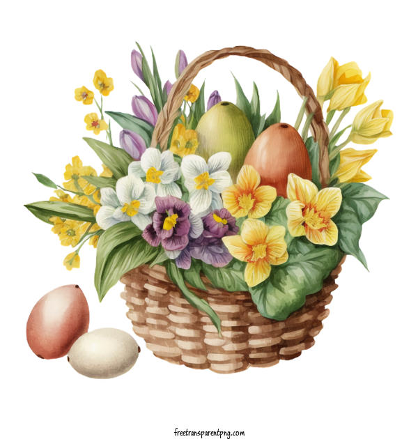Free Watercolor Hand Drawn Easter Basket Watercolor Easter Hand Drawn Easter Easter Basket For Watercolor Easter Clipart Transparent Background