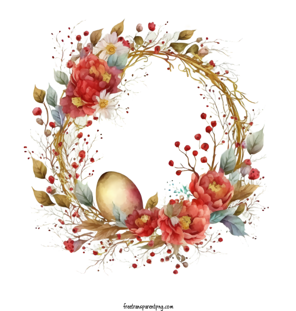 Free Watercolor Easter Floral Wreath Watercolor Easter Easter Wreath Easter Day For Watercolor Easter Clipart Transparent Background