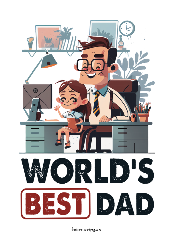 Free Fathers Day Best Dad Fathers Day For World's Best Dad Clipart Transparent Background