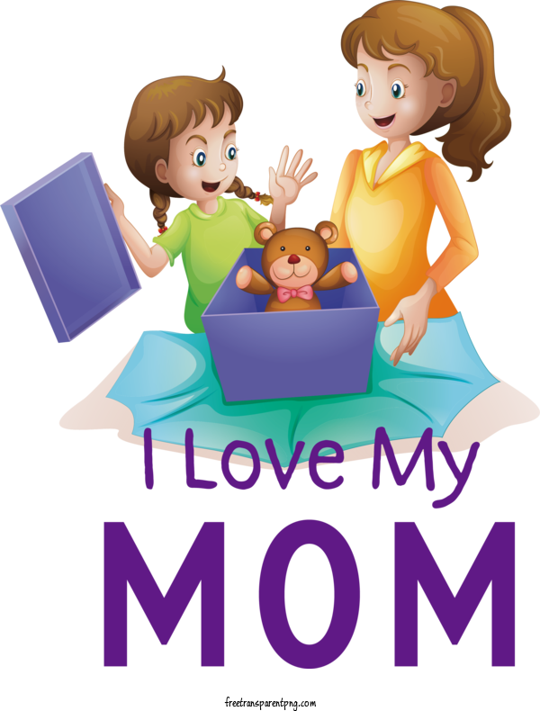 Free Holidays Mothers Day I Love My Mom For Mothers Day Clipart Transparent Background