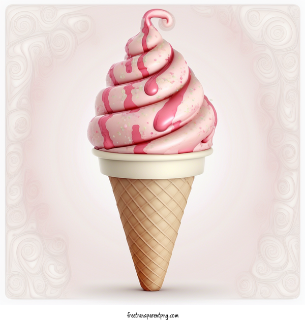 Free Strawberry Ice Cream Cone Ice Cream Cone Strawberry For Ice Cream Cone Clipart Transparent Background