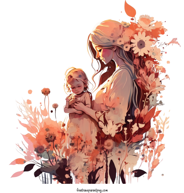 Free Mother And Daughter Mother And Child Mother And Kid Mother And Daughter For Mother And Kid Clipart Transparent Background