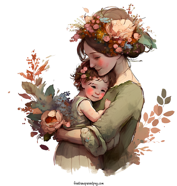 Free Mother And Daughter Mother And Child Mother And Kid Mother And Daughter For Mother And Kid Clipart Transparent Background