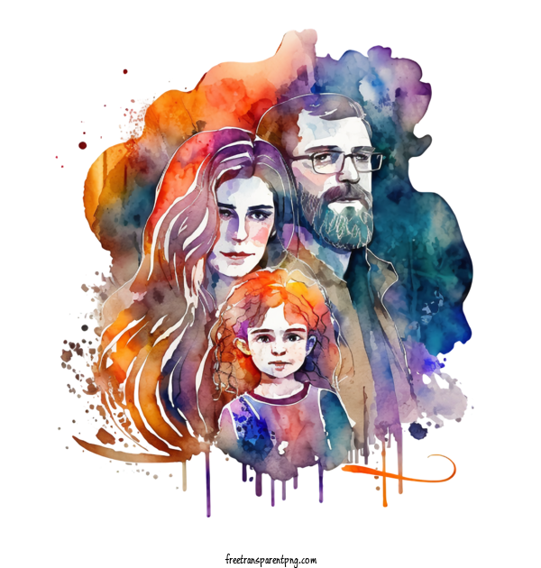 Free Watercolor Family Together Watercolor Family Retro Family For Family Clipart Transparent Background