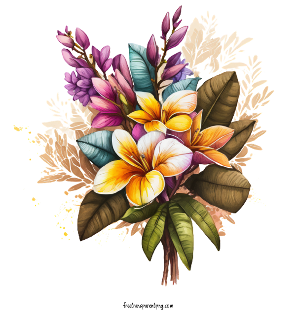Free Hand Painted Champa Flower Bouquet Hand Painted Champa Champa Flower Champa Bouquet For Champa Clipart Transparent Background