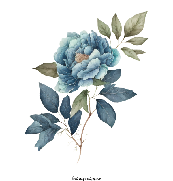 Free Watercolor Blue Peony Flower Watercolor Peony Blue Peony For Blue Peony Clipart Transparent Background