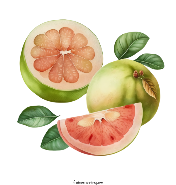 Free Watercolor Guava And Guava Slices Watercolor Guava Watercolor Guava Slices For Guava Clipart Transparent Background