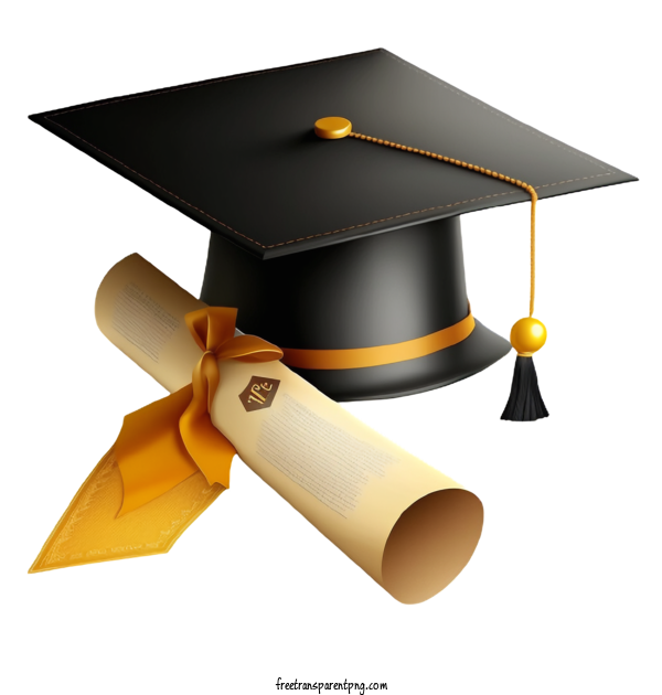 Free Realistic Graduation Cap And Diploma Concept Realistic Graduation Cap Realistic Diploma For Graduation Cap Clipart Transparent Background