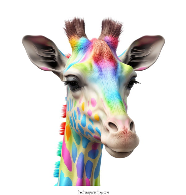 Free Animals Giraffe Cute Giraffe Rainbow Giraffe For Giraffe Clipart Transparent Background