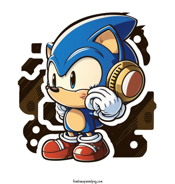 Free Cute Baby Sonic With Ear Muffs In Winter Wonderland Sticker Cute Sonic Baby Sonic For Sonic Clipart Transparent Background