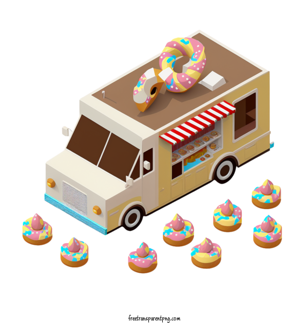 Free Transportation Truck Donuts Truck For Truck Clipart Transparent Background