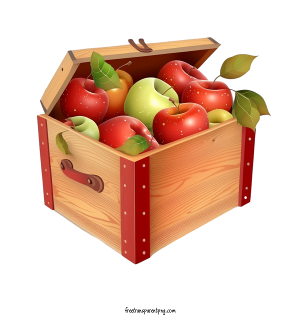 Free Food Ripe Red Apples Wooden Box Micro Animation For Fruit Clipart Transparent Background