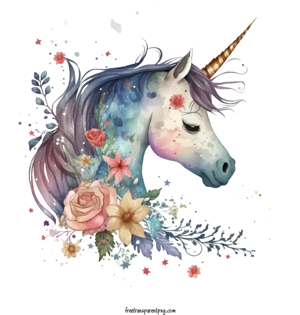 Free Animals Unicorn Watercolor Unicorn For Horse  Clipart Transparent Background