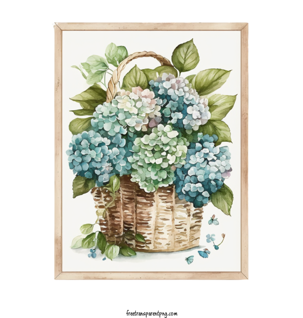 Free Flowers Hydrangeas Watercolor Hydrangeas Hydrangeas In Basket For Hydrangea Clipart Transparent Background