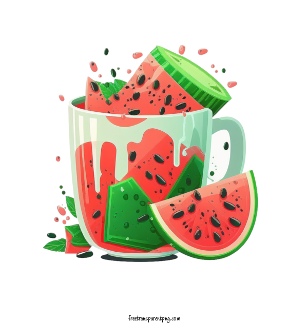 Free Drink Watermelon Juice For Juice Clipart Transparent Background