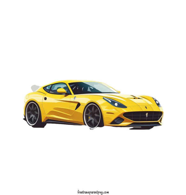 Free Transportation Flat Car Yellow Car Sport Car For Car Clipart Transparent Background